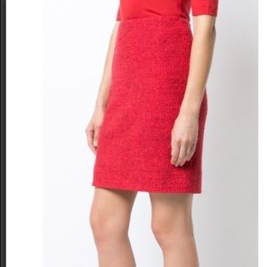 AKRIS PUNTO Boucle Jersey Mini Skirt Red 8 NWT